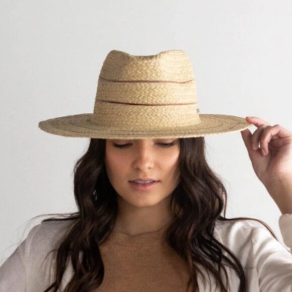 CAMILA FEDORA - NATURAL WITH STRIPES 55 XS - Picture 2 of 10